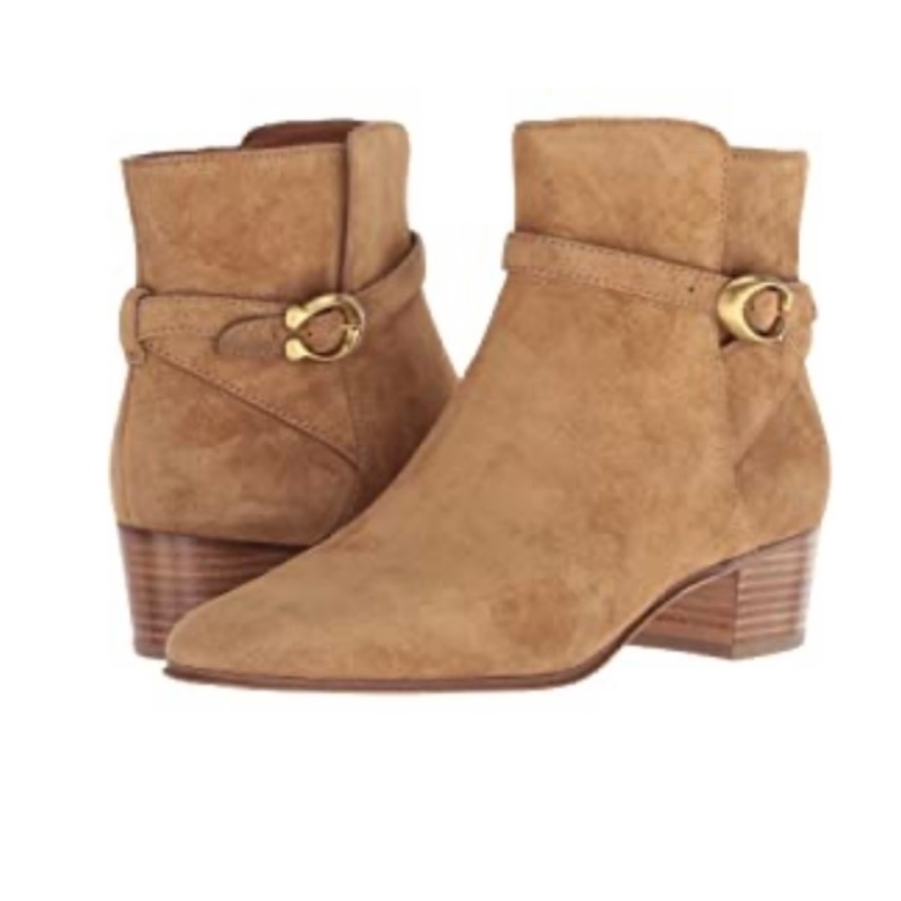 COACH Womens Chrystie Bootie with Signature Buckle